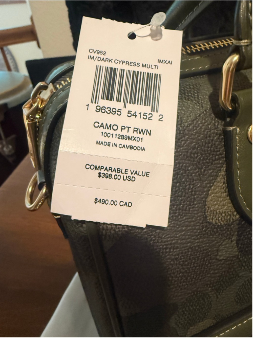 NEW Coach Rowan Medium Satchel with Snap Wallet Set in Dark Cypress Camo NWT - Picture 8 of 14
